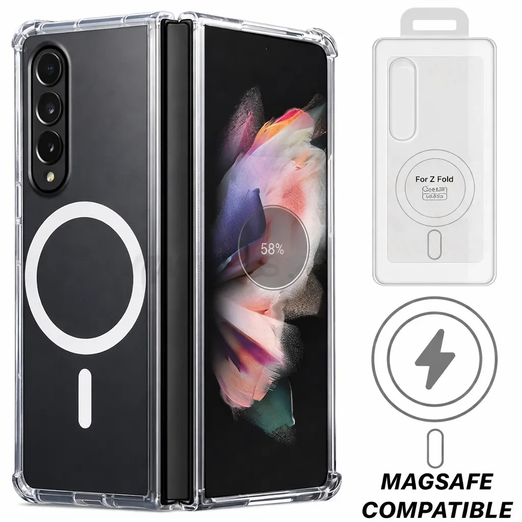 OTCR Clear Transparent Magsafe Case for Samsung Galaxy Z Fold 6