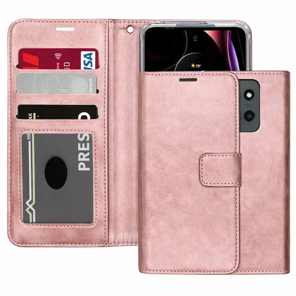 POU Rose Gold Photo ID Wallet for Motorola G Power 5G (2025)