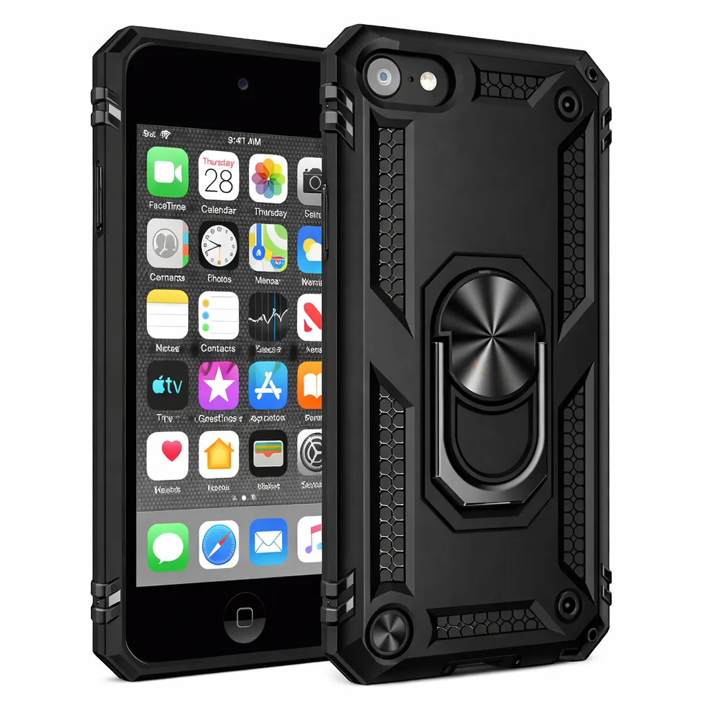 OTCR Black Anti-Drop Hybrid Case for Apple iPod Touch 5/6