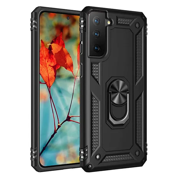 OTCR Black Anti-Drop Hybrid Case for Samsung Galaxy S21