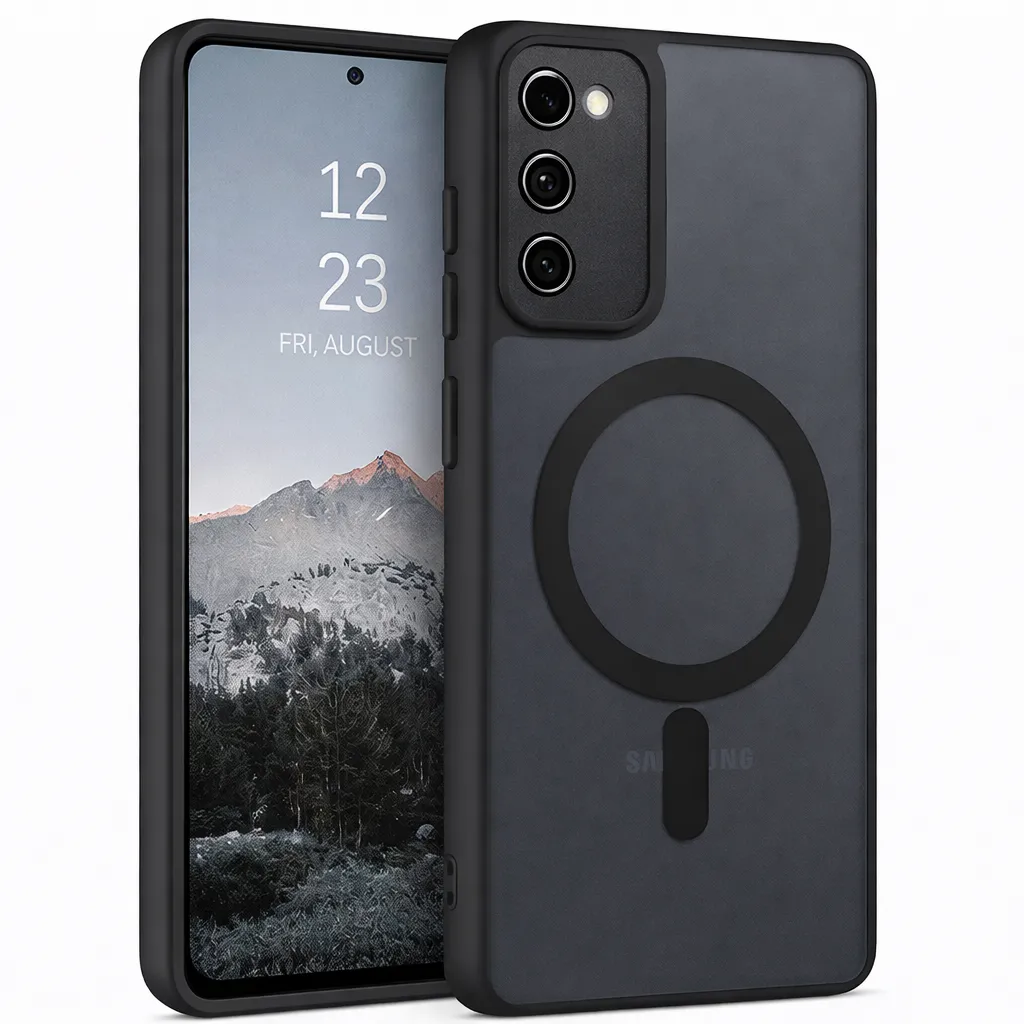 OTCR Black Matt Rubberized Magsafe Case for Samsung Galaxy S20 FE