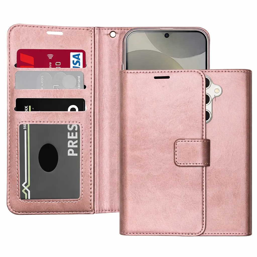 POU Rose Gold Photo ID Wallet for Samsung Galaxy A26