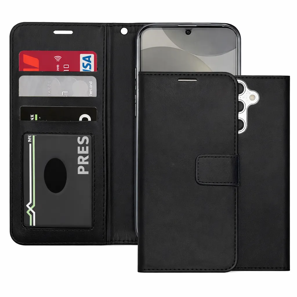 POU Black Photo ID Wallet for Samsung Galaxy A26