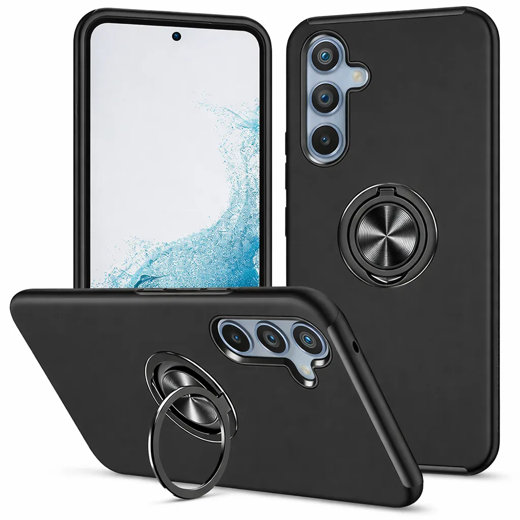 OTCR Black Swirl Invisible Ring Case for Samsung Galaxy A26