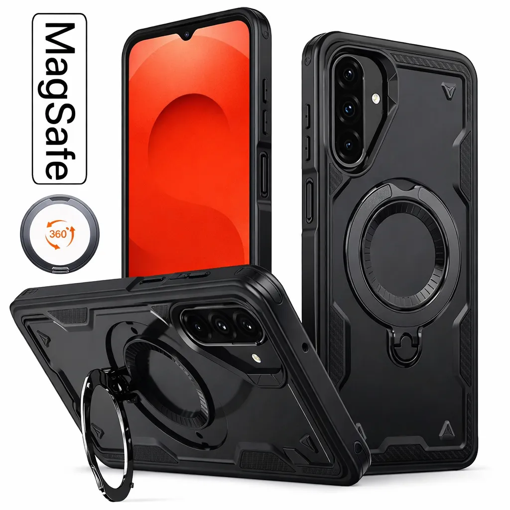 OTCR Black Sparta Magsafe Ring Case for Samsung Galaxy A26