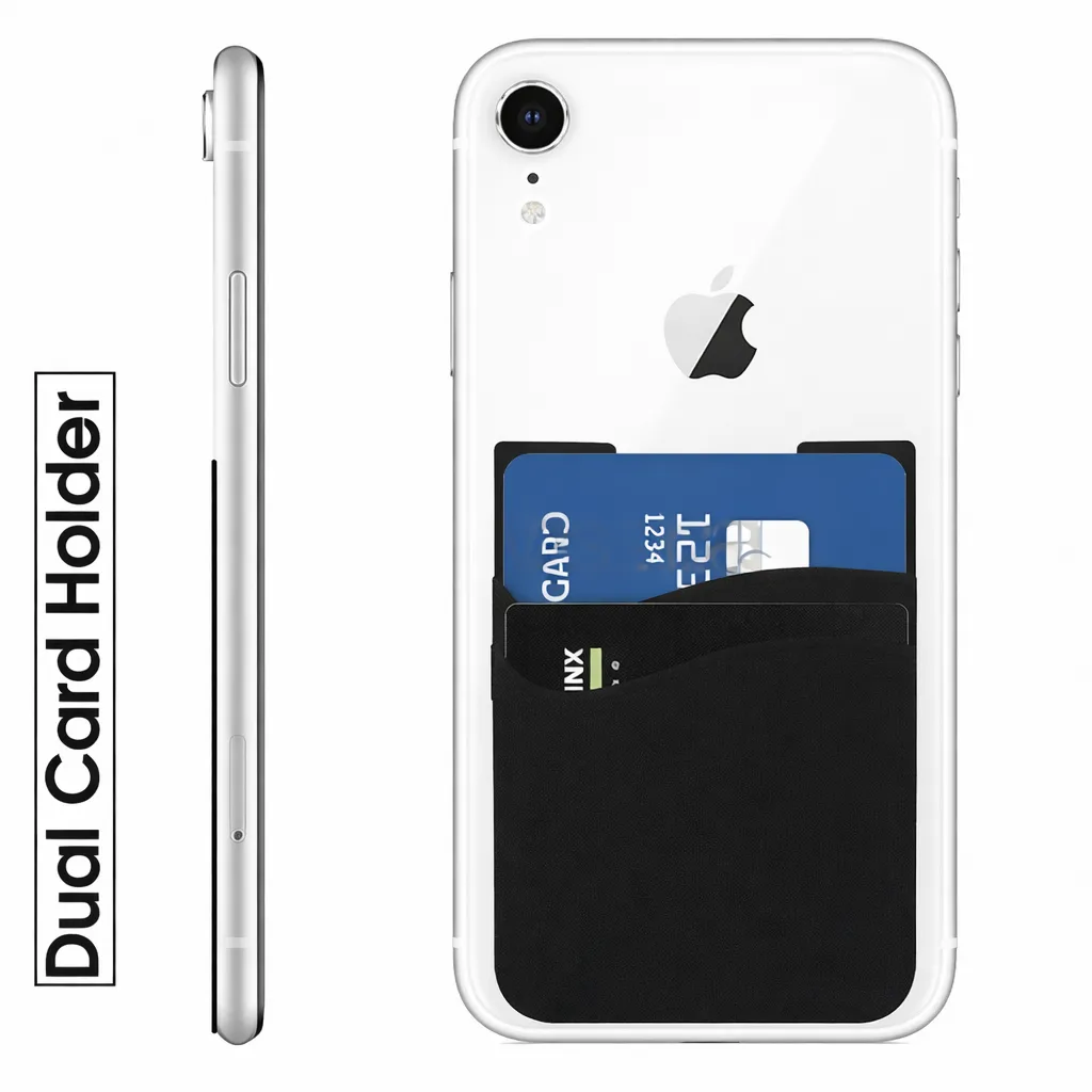 HD Black Dual Slim Silicone Card Holder