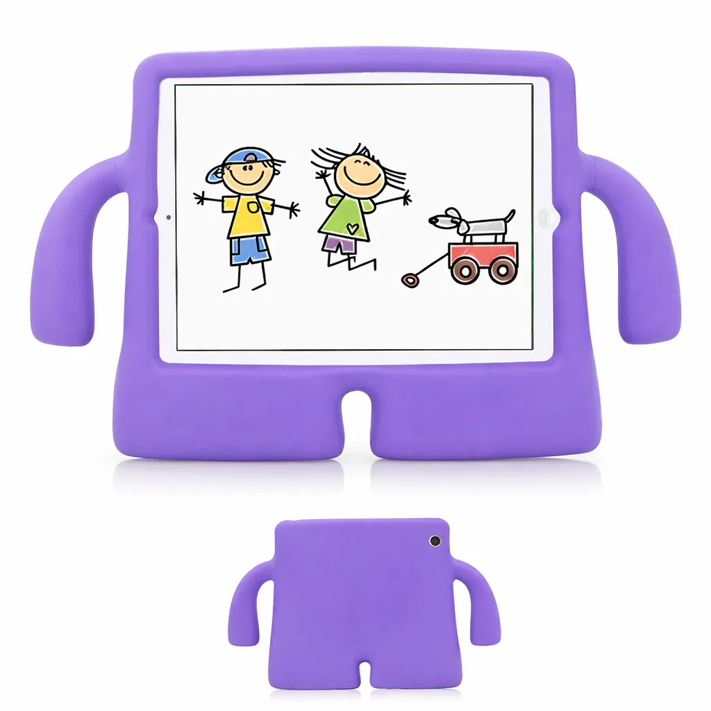 TBSL Purple 3D Silicone Case w/ Stand for Kids for Apple iPad Mini 6 (2021)