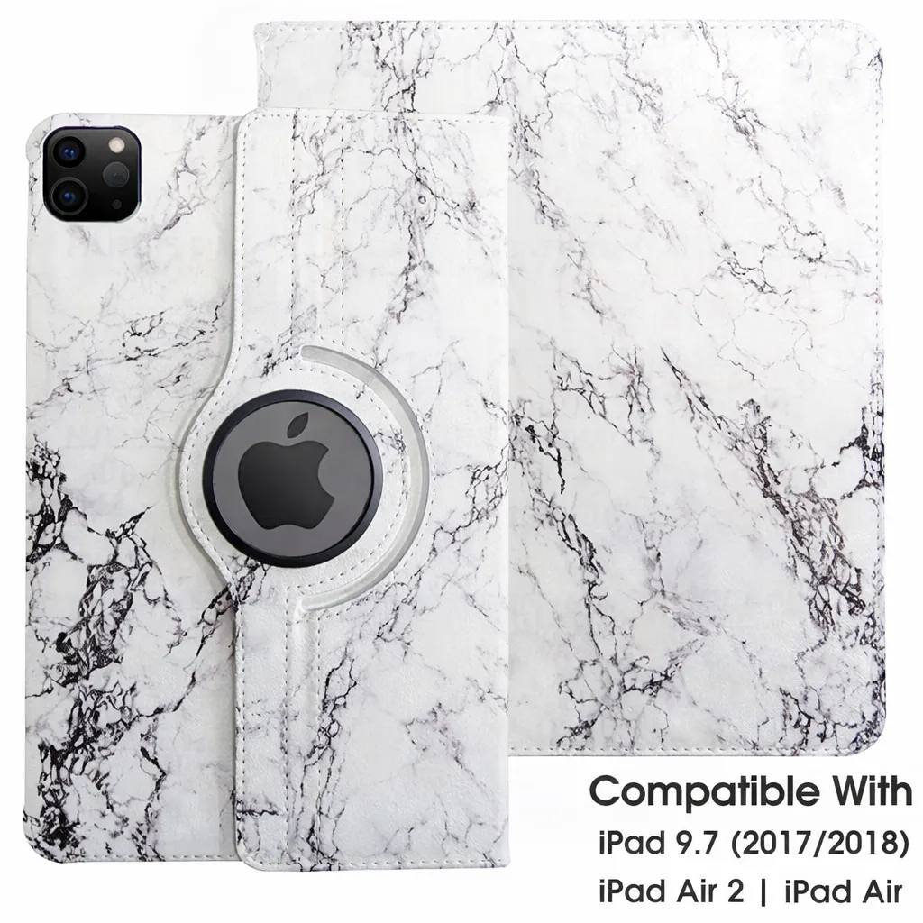 TBP White Marble Design 360 Design for Apple New iPad 9.7 2018/2017