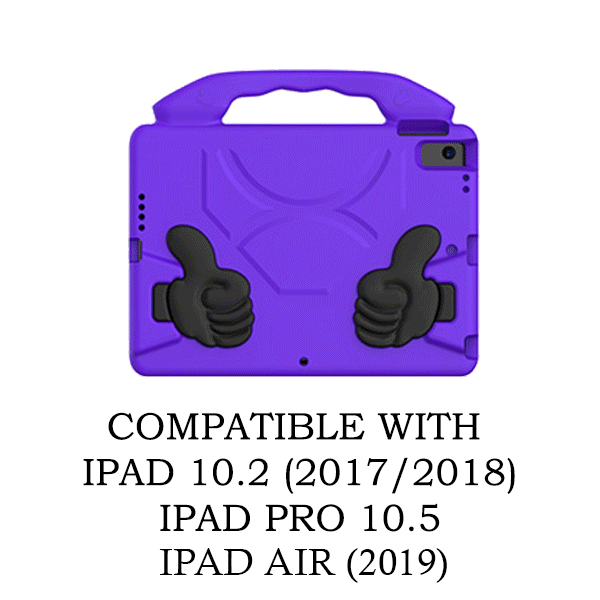 TBSL Purple Thumbs Up Kids Silicone for Apple iPad 10.2 (7/8 Gen)