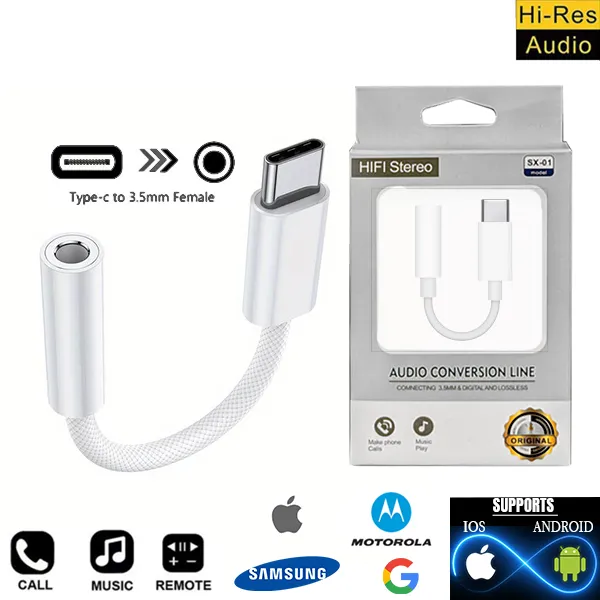 CN Uni Type-C to 3.5mm SX-01 White