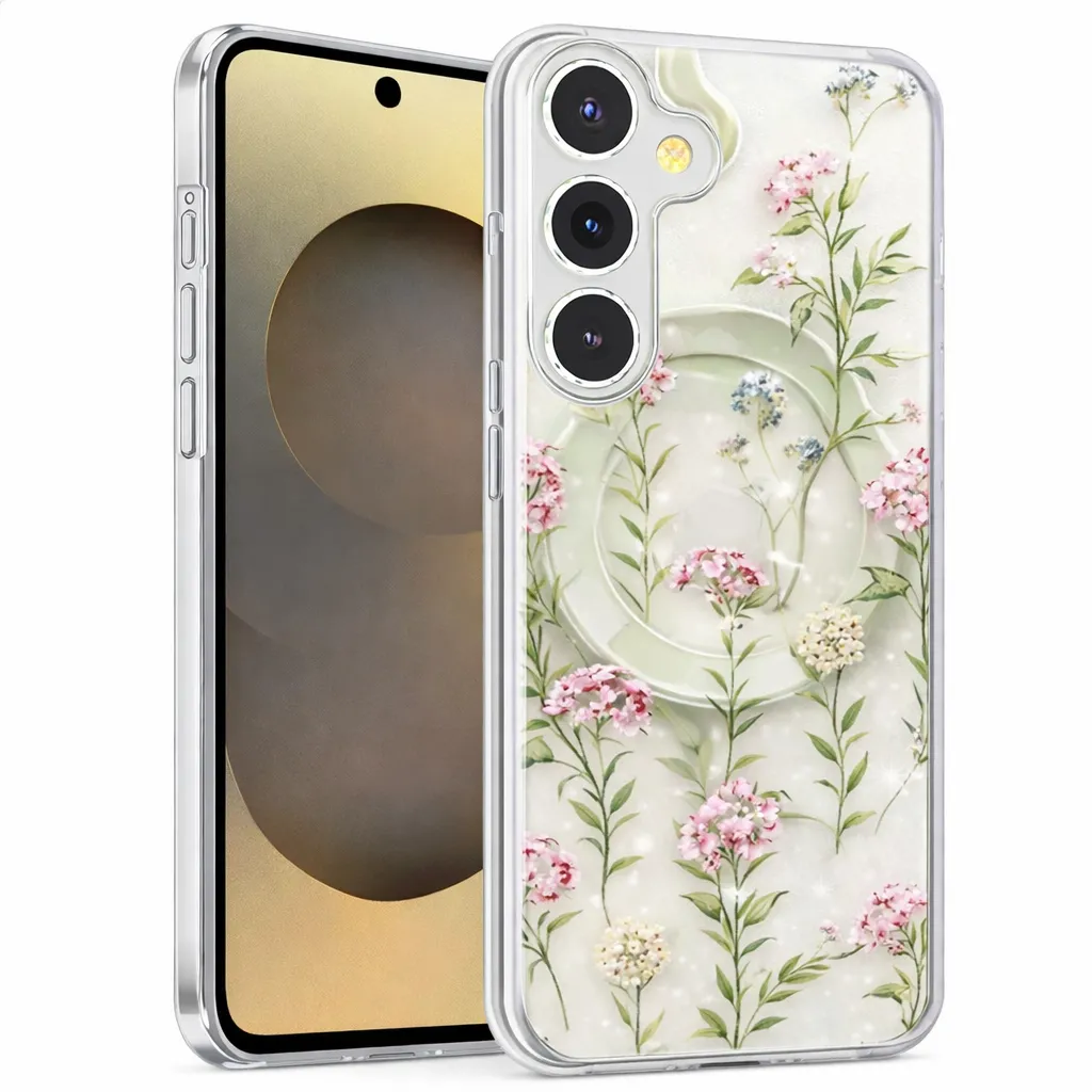 OTCR Green leaf MagSafe Floret Case Samsung Galaxy S25