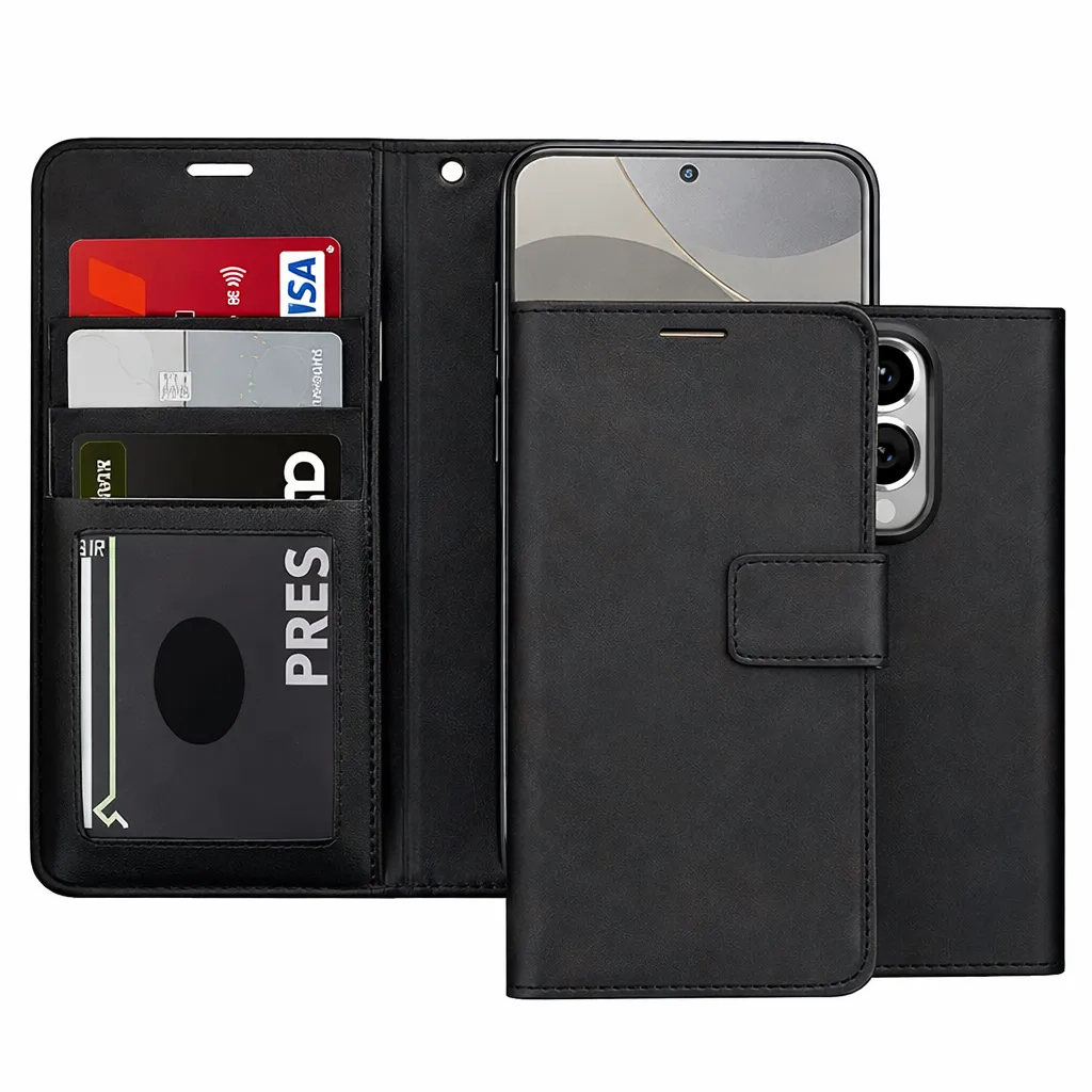 POU Black Photo ID Wallet for Samsung Galaxy S25 Edge