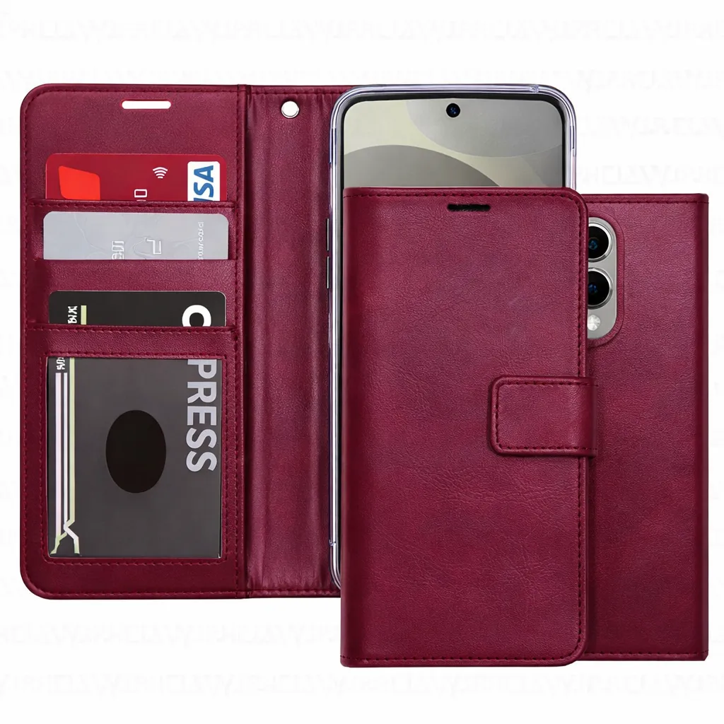 POU Wine Photo ID Wallet for Samsung Galaxy S25 Edge