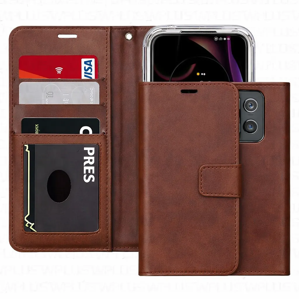 POU Brown Photo ID Wallet for Motorola Moto G Stylus 5G (2025)
