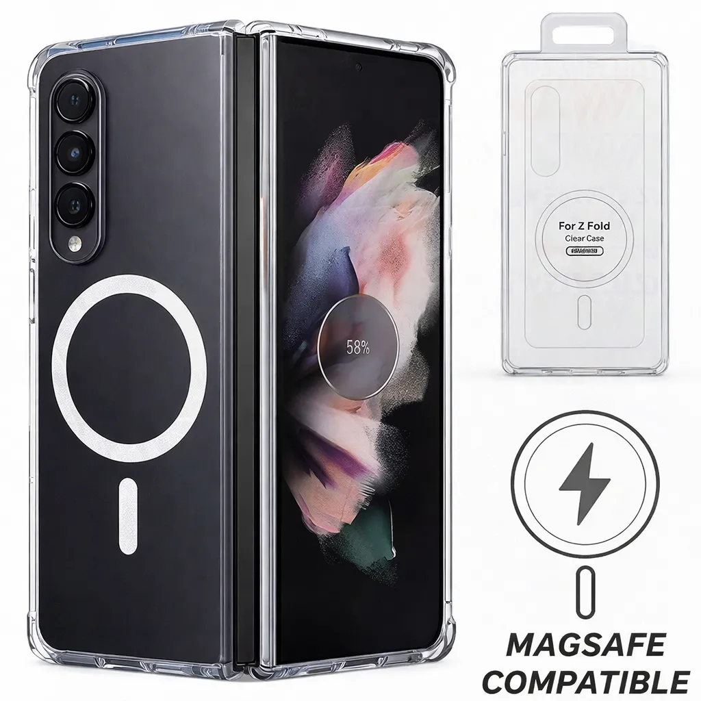 OTCR Clear Transparent Magsafe Case for Samsung Galaxy Z Fold 7