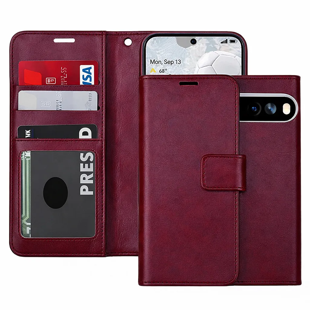 POU Wine Photo ID Wallet for Google Pixel 10 / Pixel 10 Pro