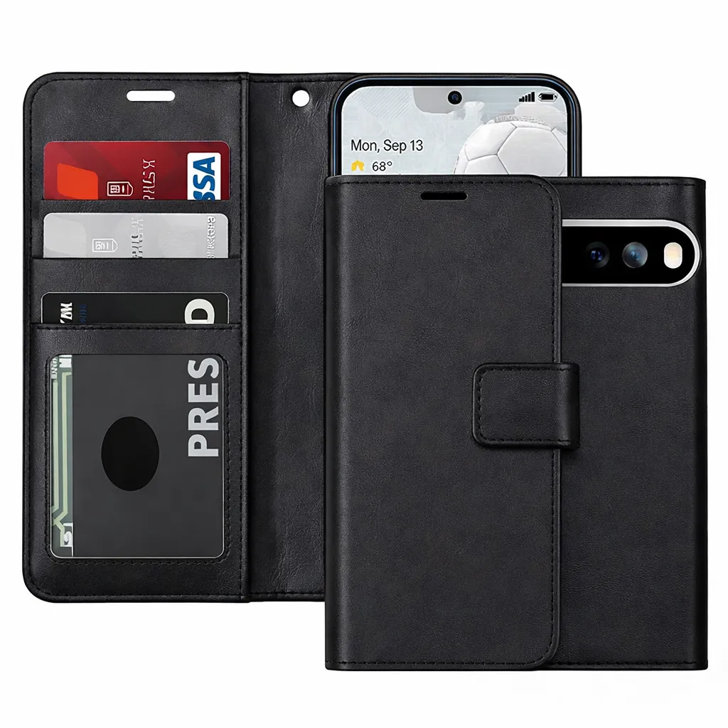 POU Black Photo ID Wallet for Google Pixel 10 / Pixel 10 Pro