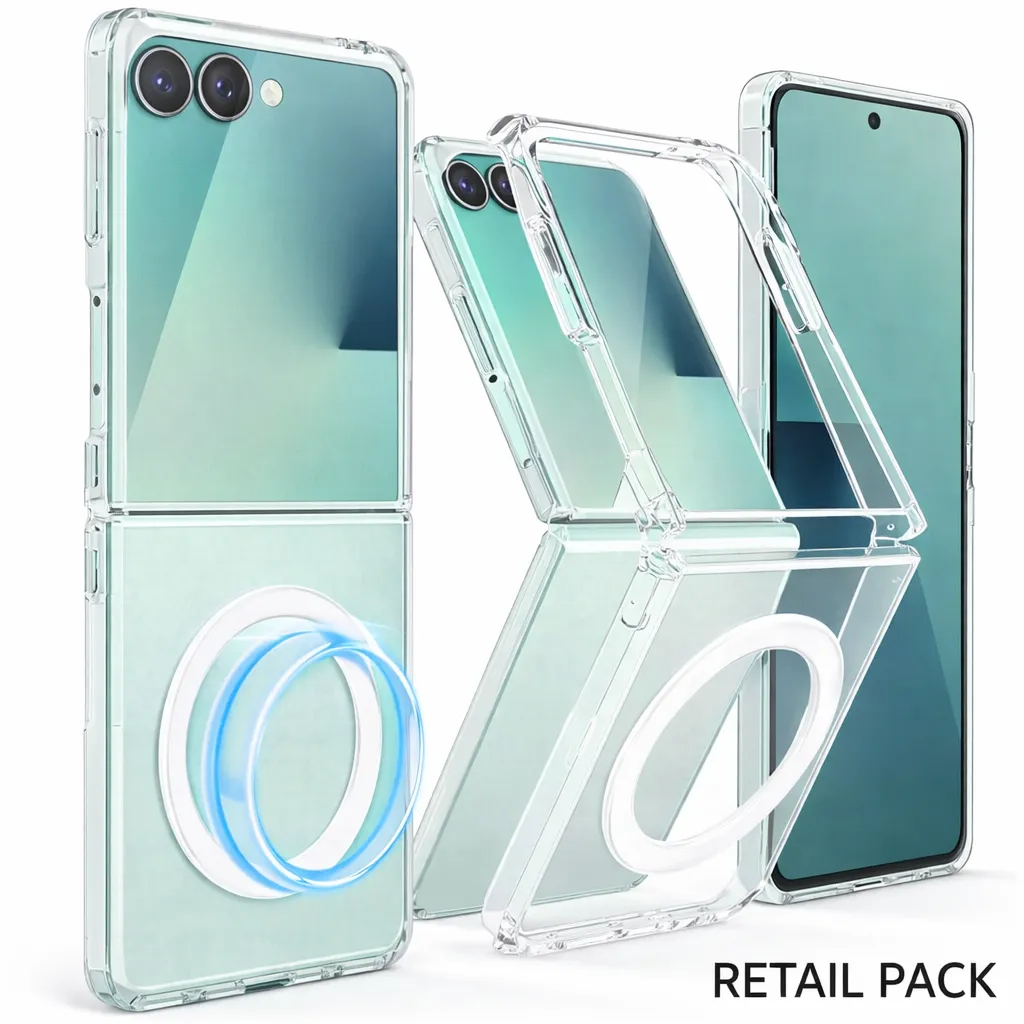 OTCR Clear Transparent Magsafe Case for Samsung Galaxy Z Flip 7