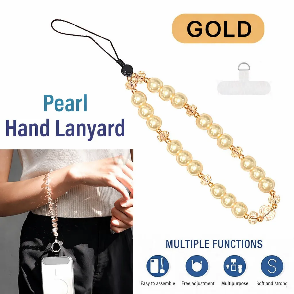 LYD Gold Pearl Hand Lanyard Strap