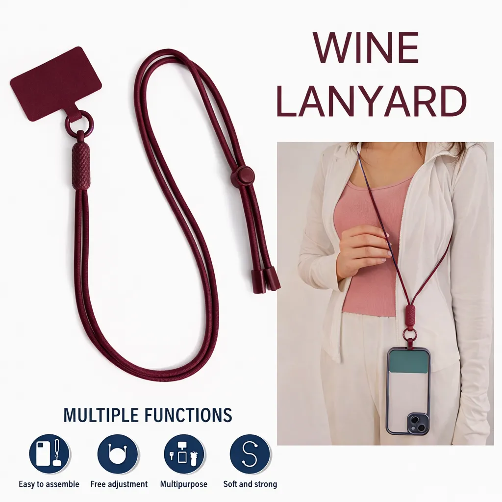 LYD Wine Nylon Rope Lanyard
