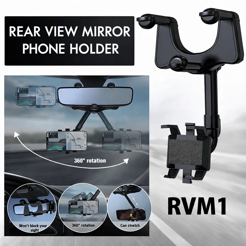 CPH Uni Rear Mirror Mount Stretch Rod Phone Holder RVM1 Black