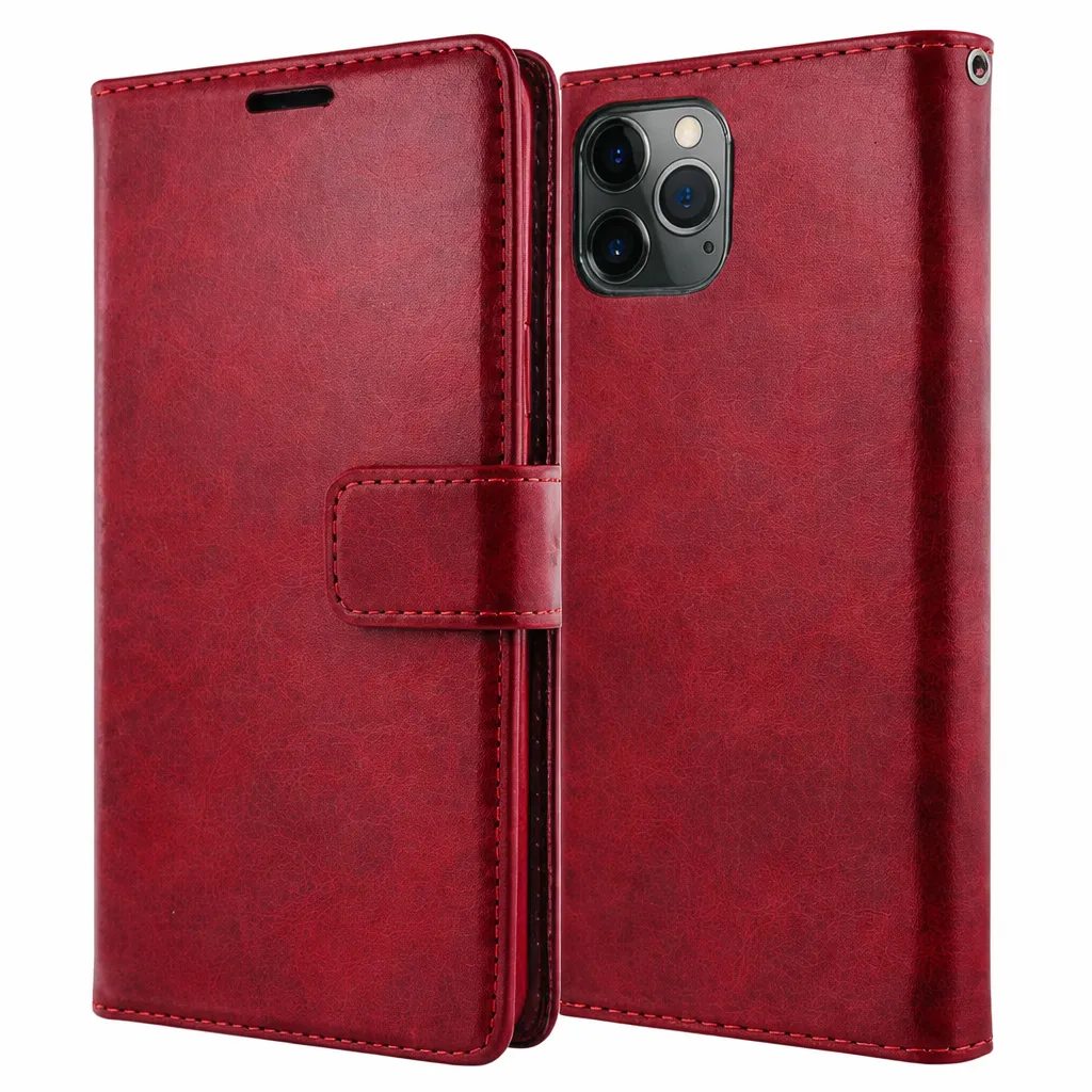 POU Wine Photo ID Wallet for Apple iPhone 12 Pro Max (6.7)