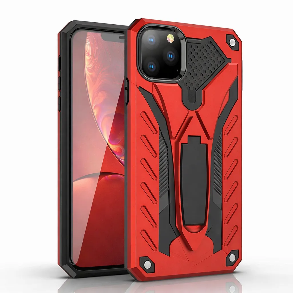 [OTDR1-23435] OTDR Red Rugged Defender w/ stand for Apple IPhone 13 Pro (6.1)