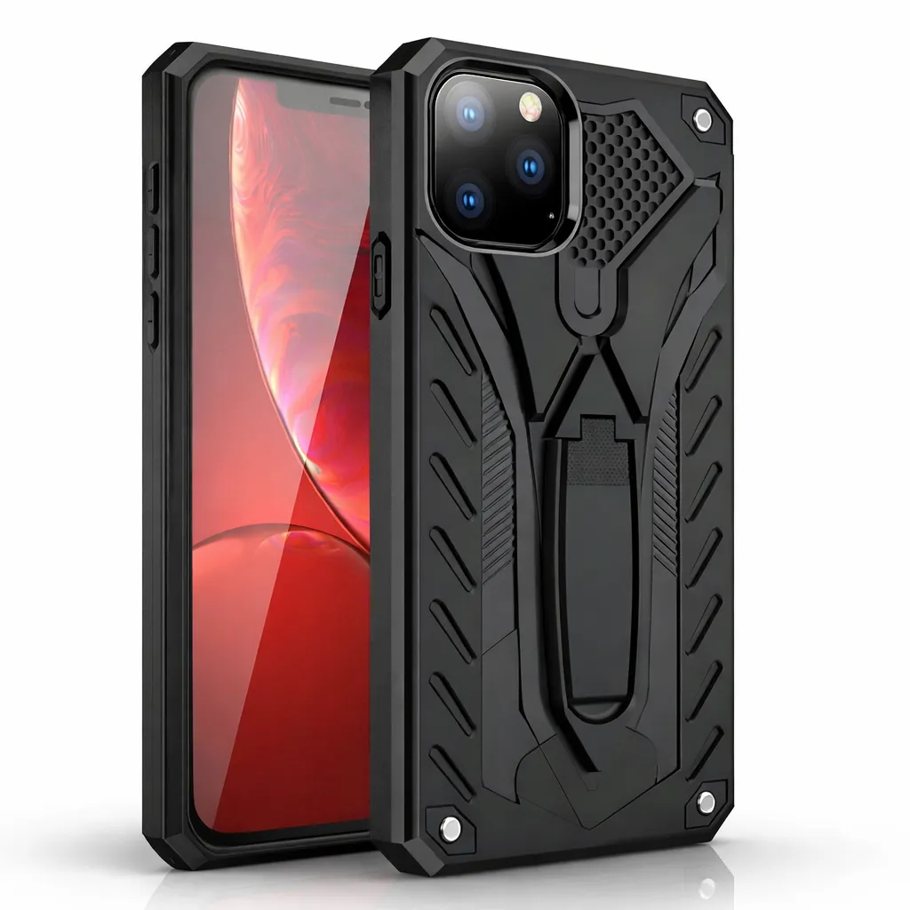 [OTDR1-23437] OTDR Black Rugged Defender w/ stand for Apple IPhone 13 Pro (6.1)