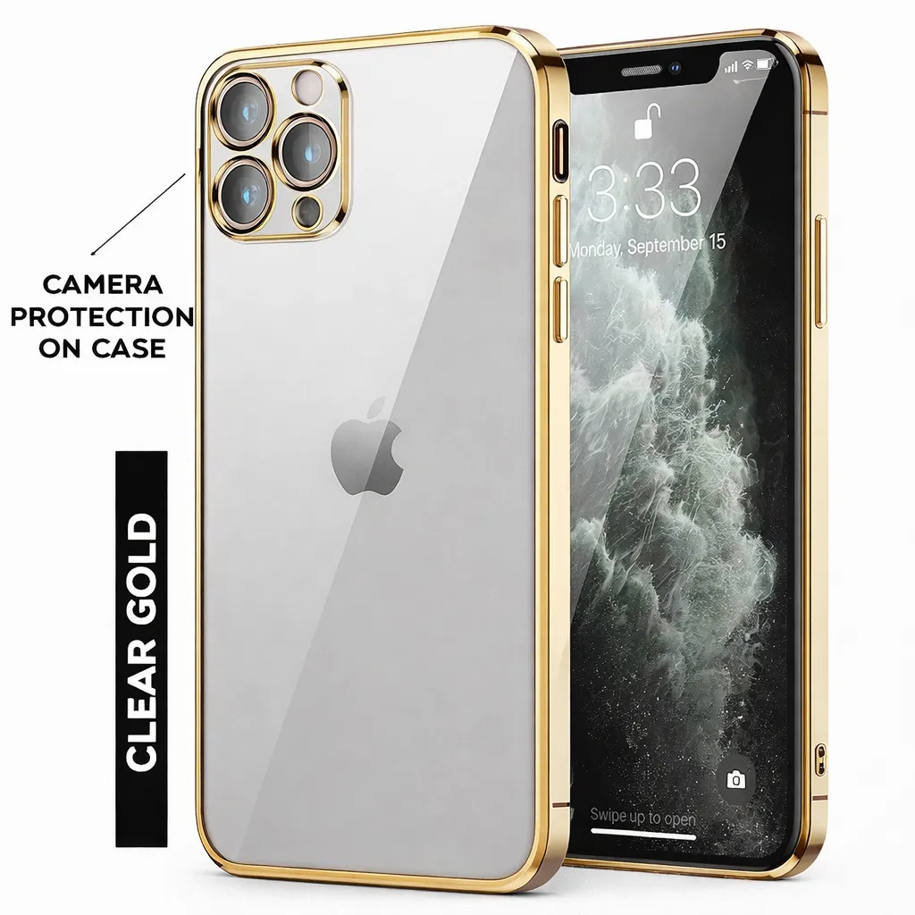 [TPU59-24258] TPU Gold Luxury Electroplated Cases for Apple IPhone 13 Pro (6.1)