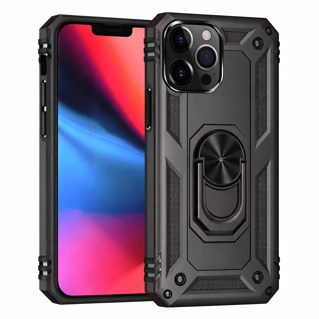 [OTCR42-23333] OTCR Black Anti-Drop Hybrid Case for Apple IPhone 13 Pro (6.1)