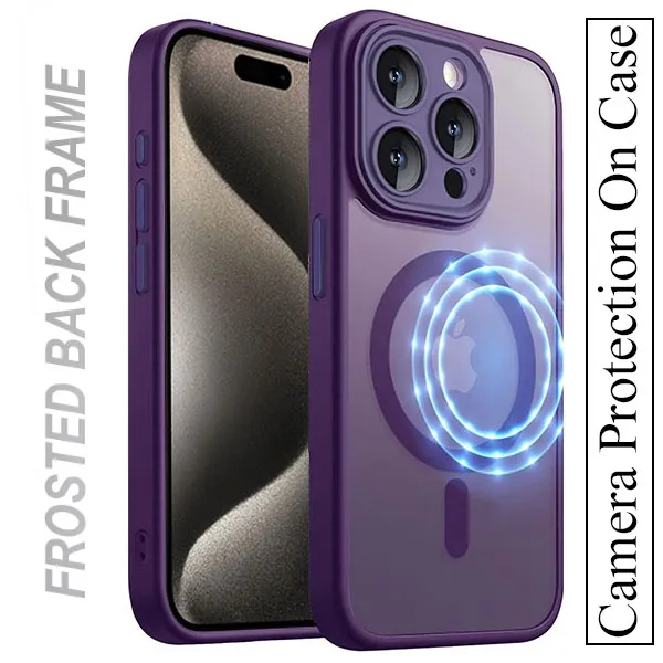 [OTCR76-38074] OTCR Deep Purple Matt Rubberized Magsafe Case for Apple IPhone 13 Pro (6.1)
