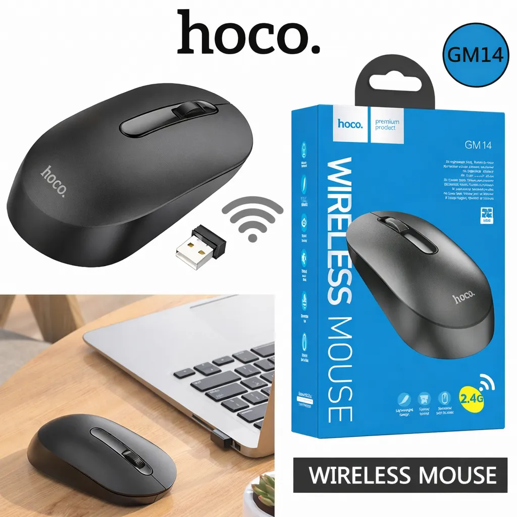 [CMAC-29907] CMAC Hoco Wireless Mouse GM14 Black
