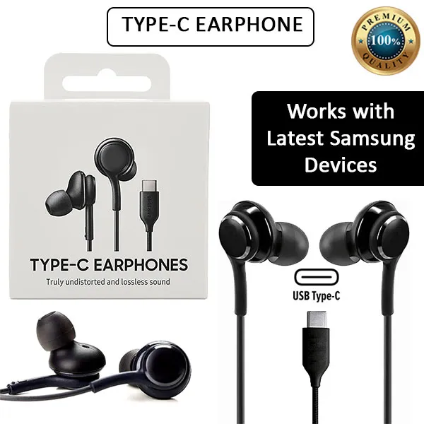[AUD1-27597] AUD Uni Retail Pack Type-C Wired Earphones WBHF1 Black