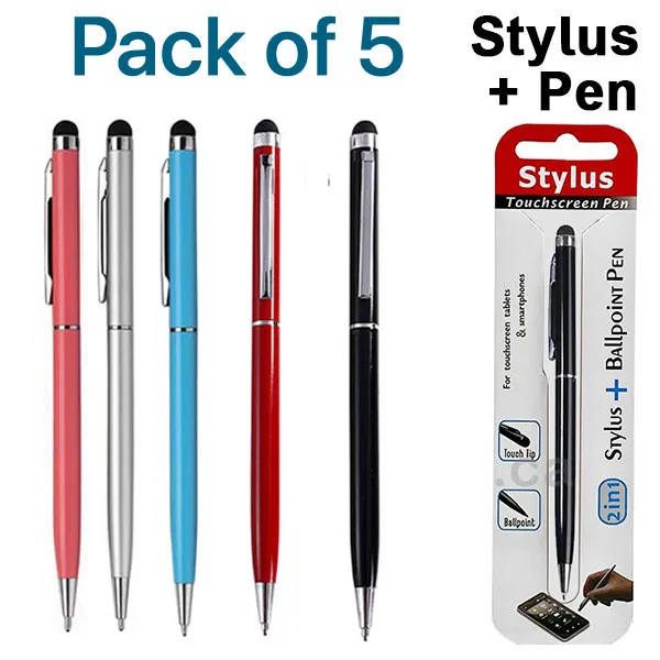 [STY1-33147] STY W+ Assorted Pack of 5 Ball Point Pen Stylus BP1
