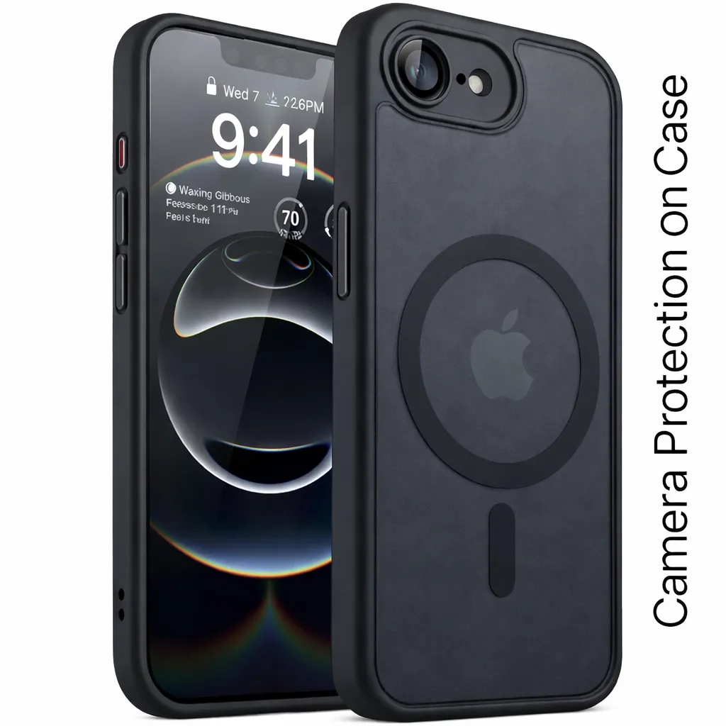 OTCR Black Matt Rubberi ... for Apple iPhone 16e