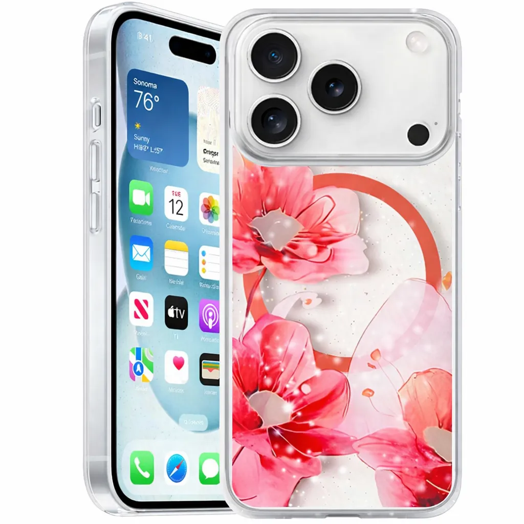 OTCR Red flower ... ret Case Apple iPhone 17 Pro