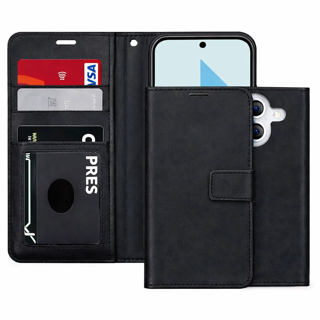 POU Black Photo ID Wallet for Apple iPhone 16