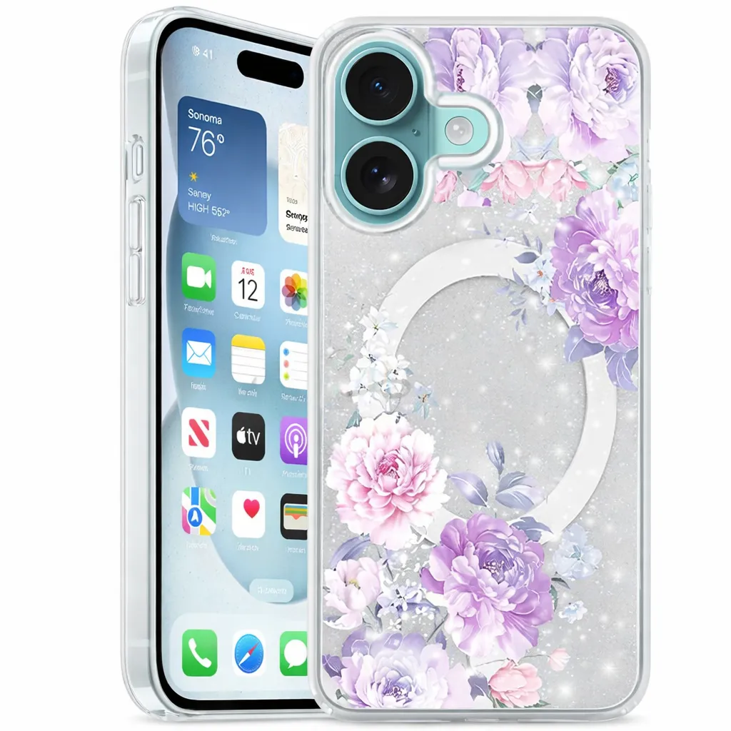 OTCR Purple Flow ... Floret Case Apple iPhone 16