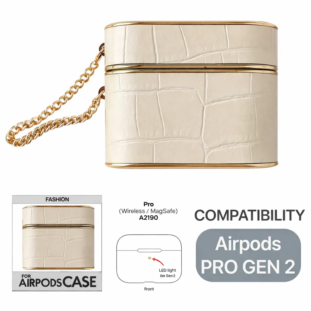 [AC4-33908] AC White Textured PU Airpods Pro (Gen 2)