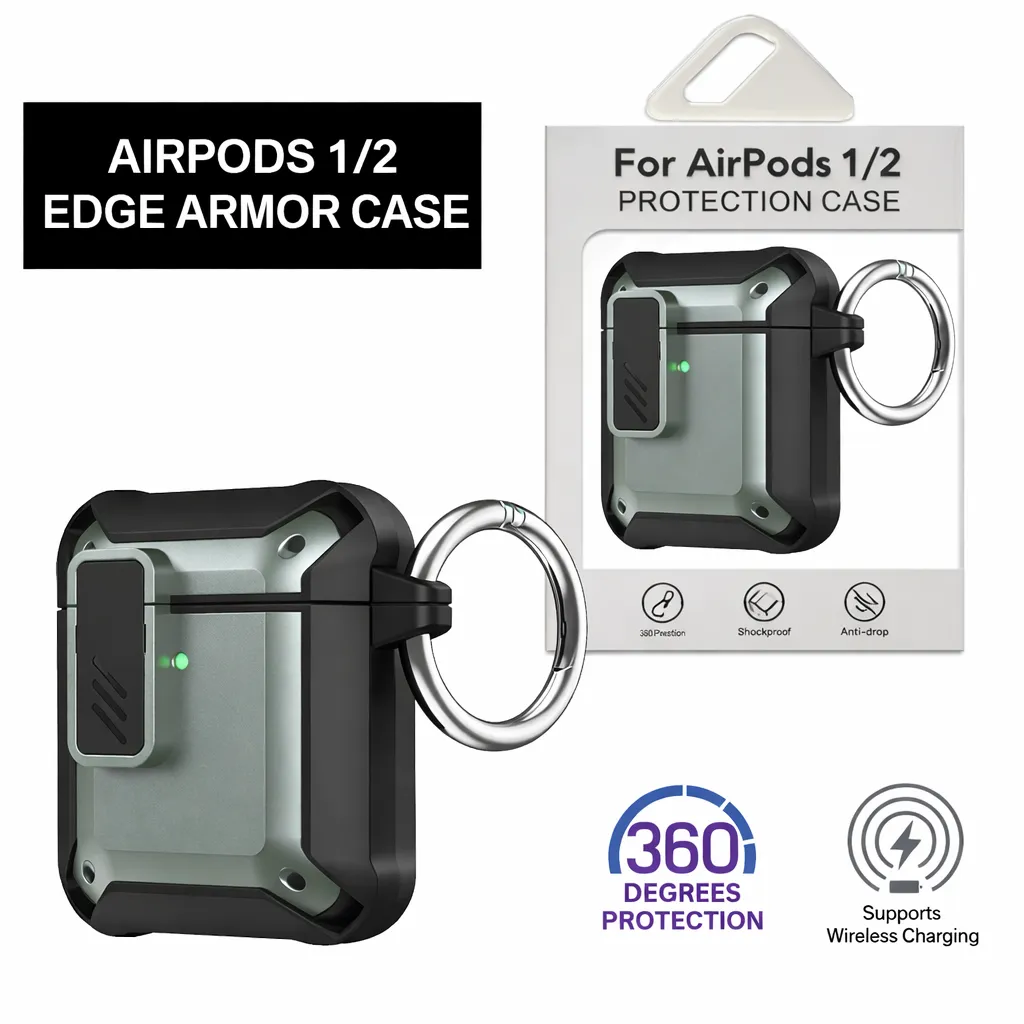 [AC1-26312] AC Midnight Green Edge Armor Airpods 1/2 Case